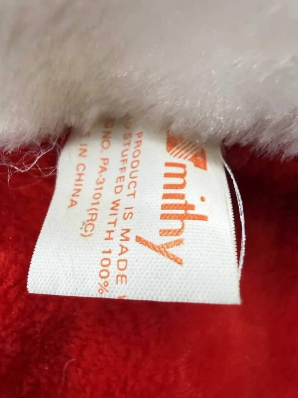 Vintage Smithy Plush Teddy Bear Christmas Stocking  Reversible 14”